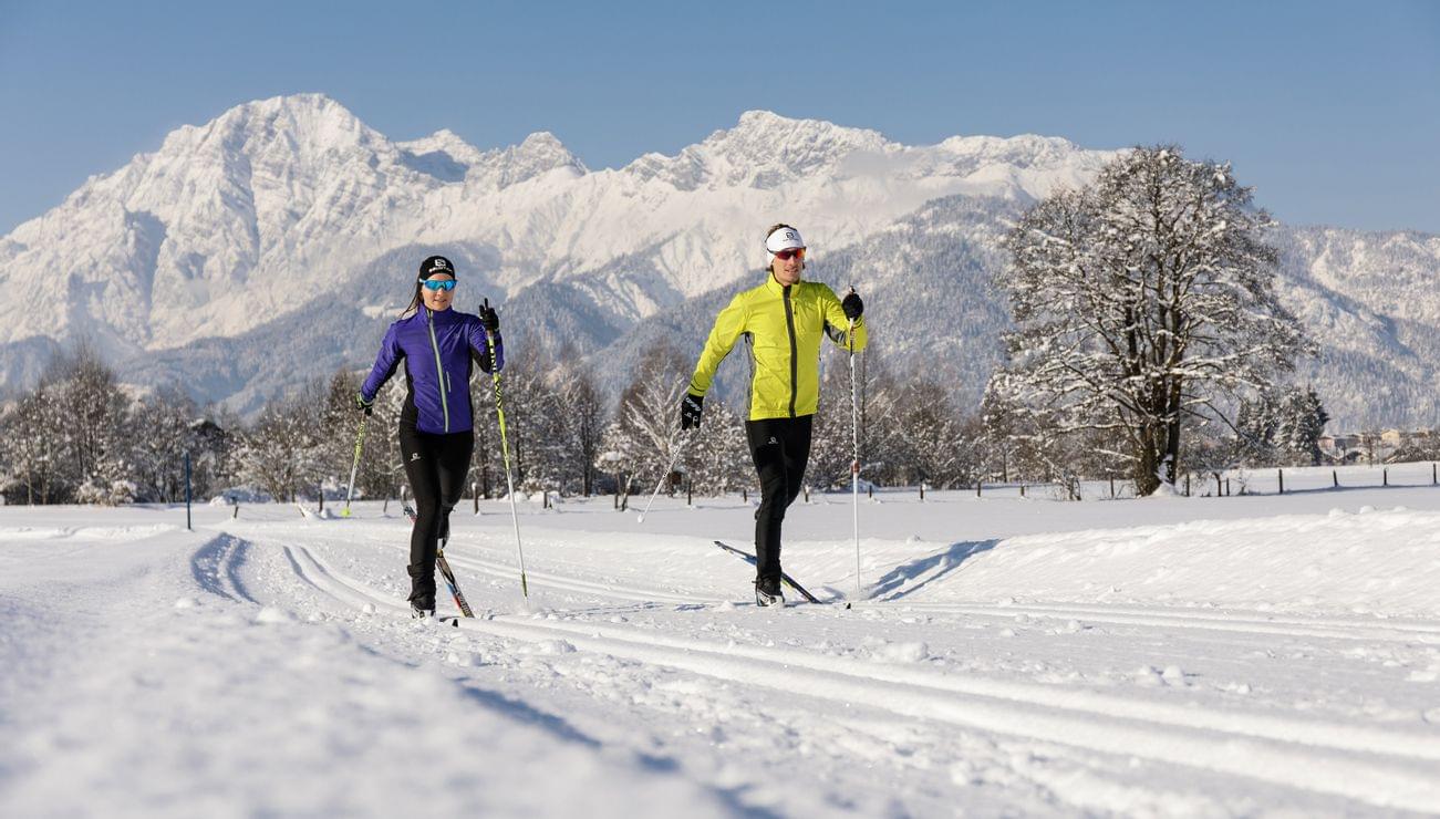 Cross-country skiing in the Salzburg Alps, a sports haven